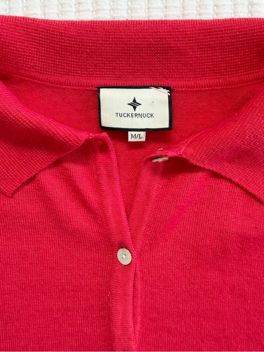 Tuckernuck Clayton Long Sleeve Knit Polo in Red Medium / Large - Picture 5 of 8